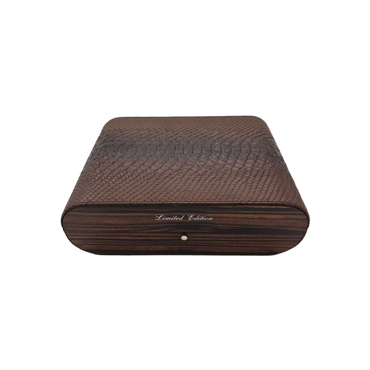 Humidor Makassar-Ebenholz Lederoptik