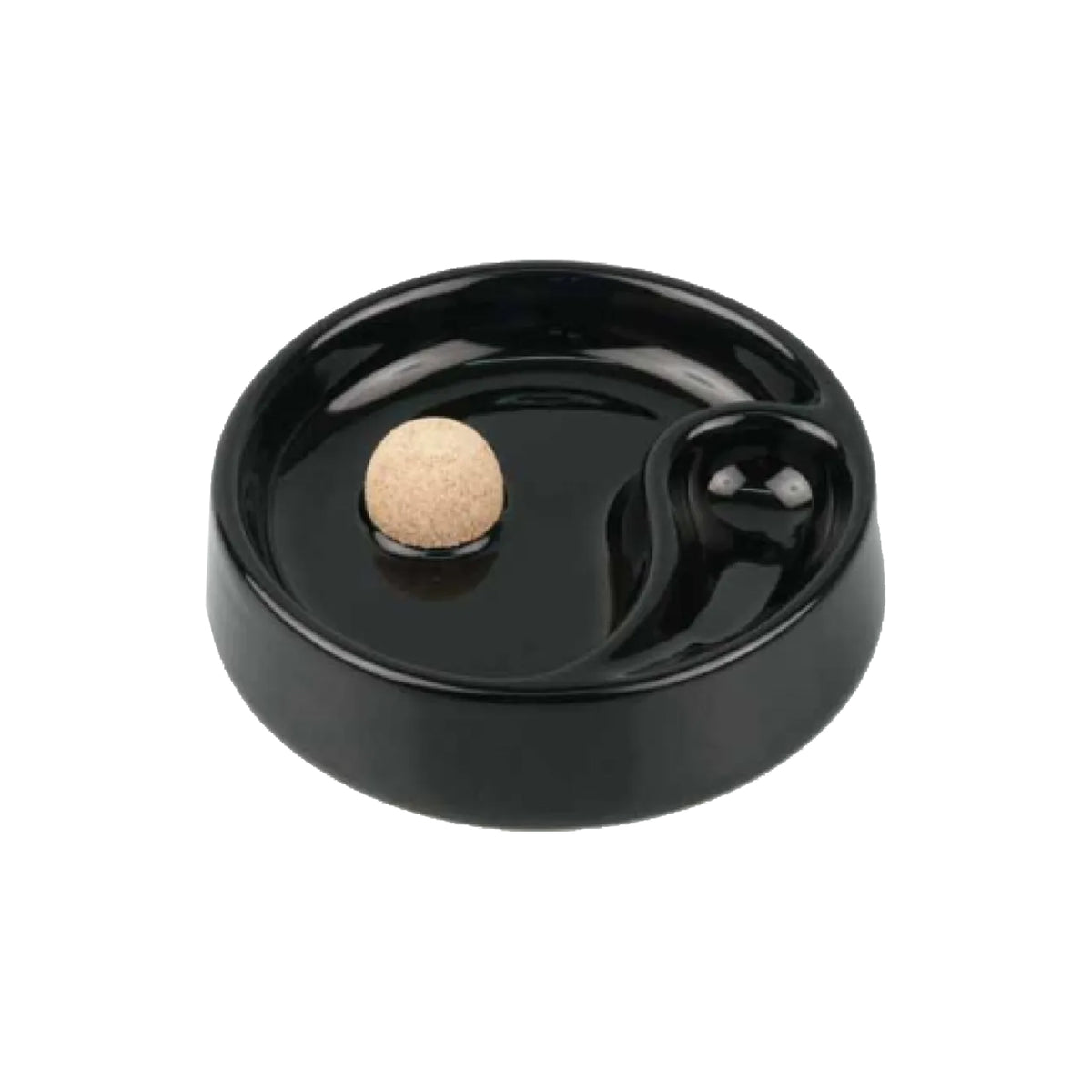 Aschenbecher für Rauchpfeife, Keramik, schwarz glänzend, 1 Stück, Rest